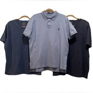 Polo Ralph Lauren Lot Of 3 Golf Shirt T Shirt Light Blue Navy XL